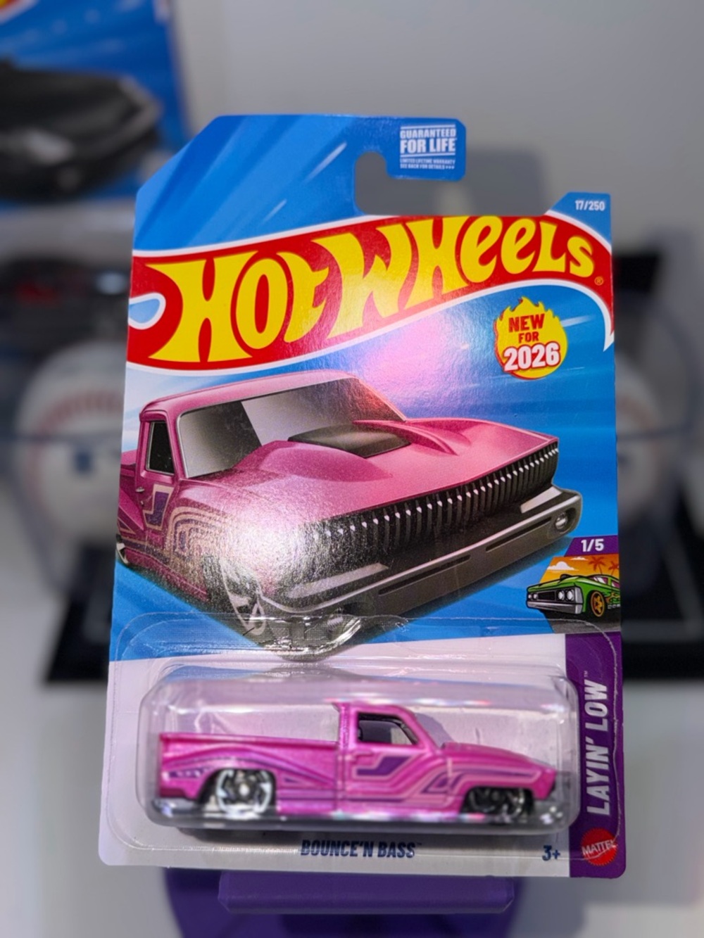 Hot Wheels Layin' Low Bounce N' Bass Pink Die-Cast Toy Truck